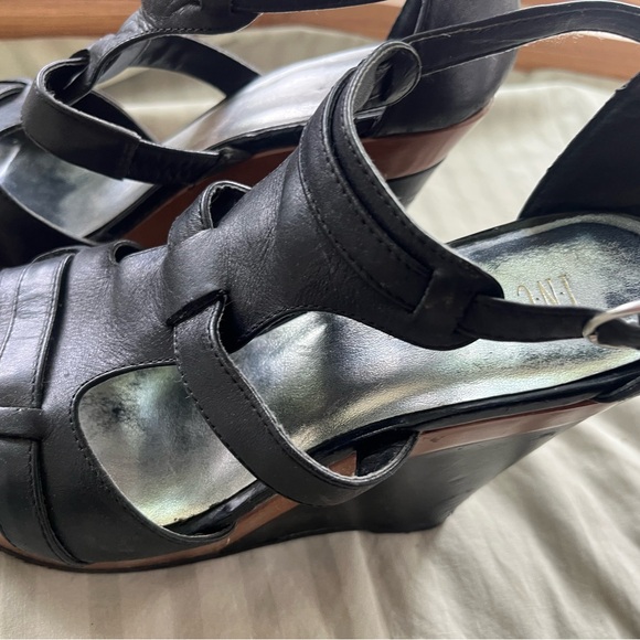 Black Wedge Sandals - Picture 4 of 6